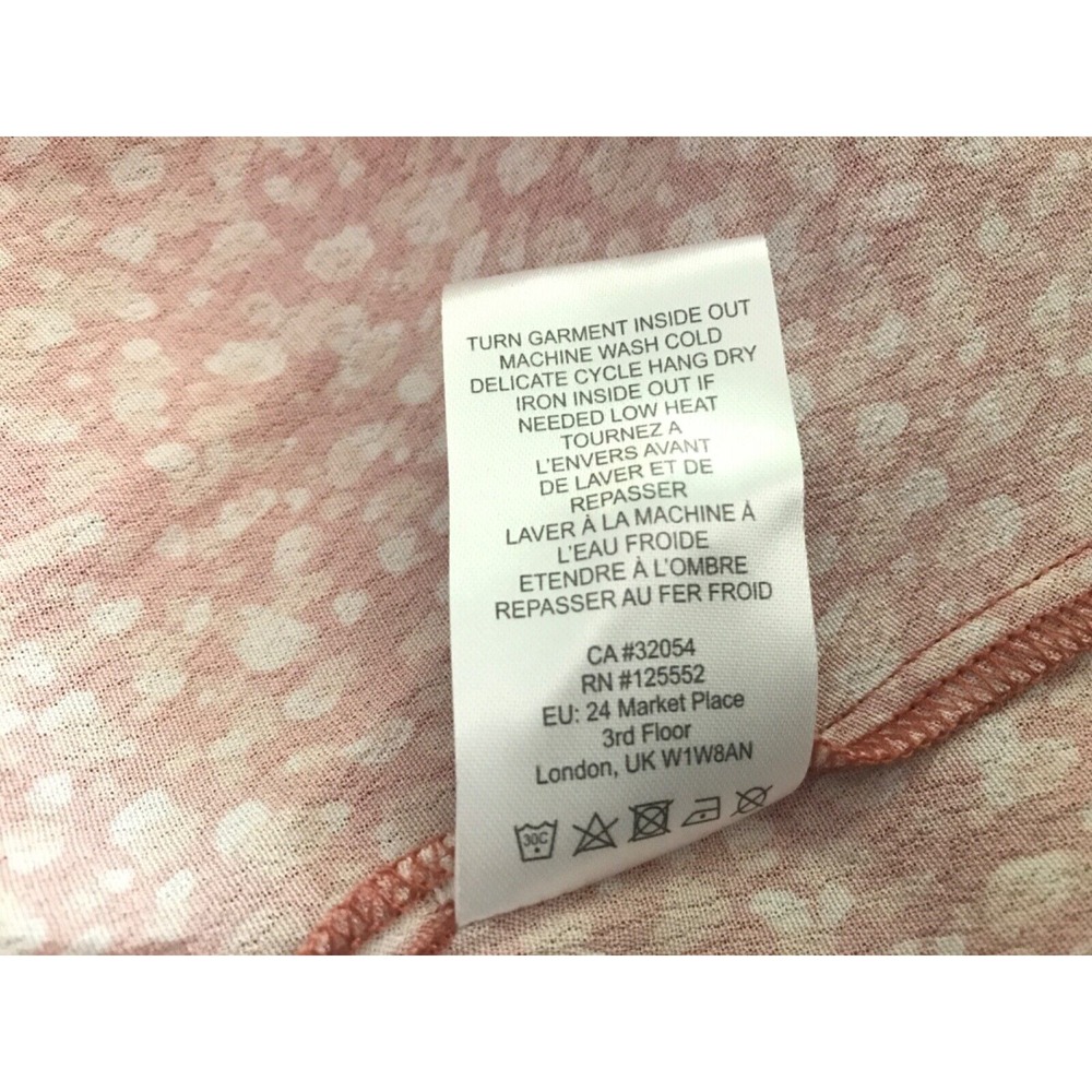 NWOT DOLAN Rebecca Blouse Size M Smocked Orange Polka Dots Short Puff sleeve - Picture 12 of 13